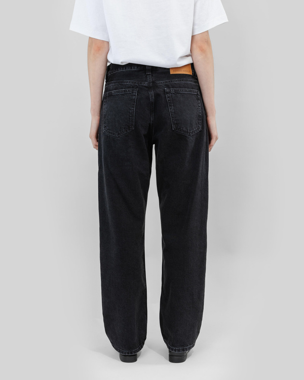 極美品 2024✨Deuxieme Classe Loose Jeans 38 DEAT Women's Denim Pants Broken Holes Washed Black Hollow