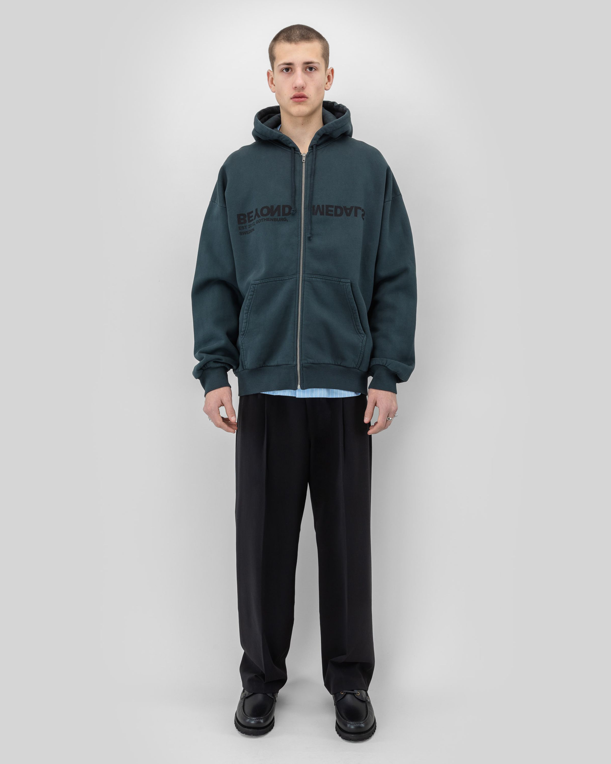 Reverse Logo Zip Hoodie