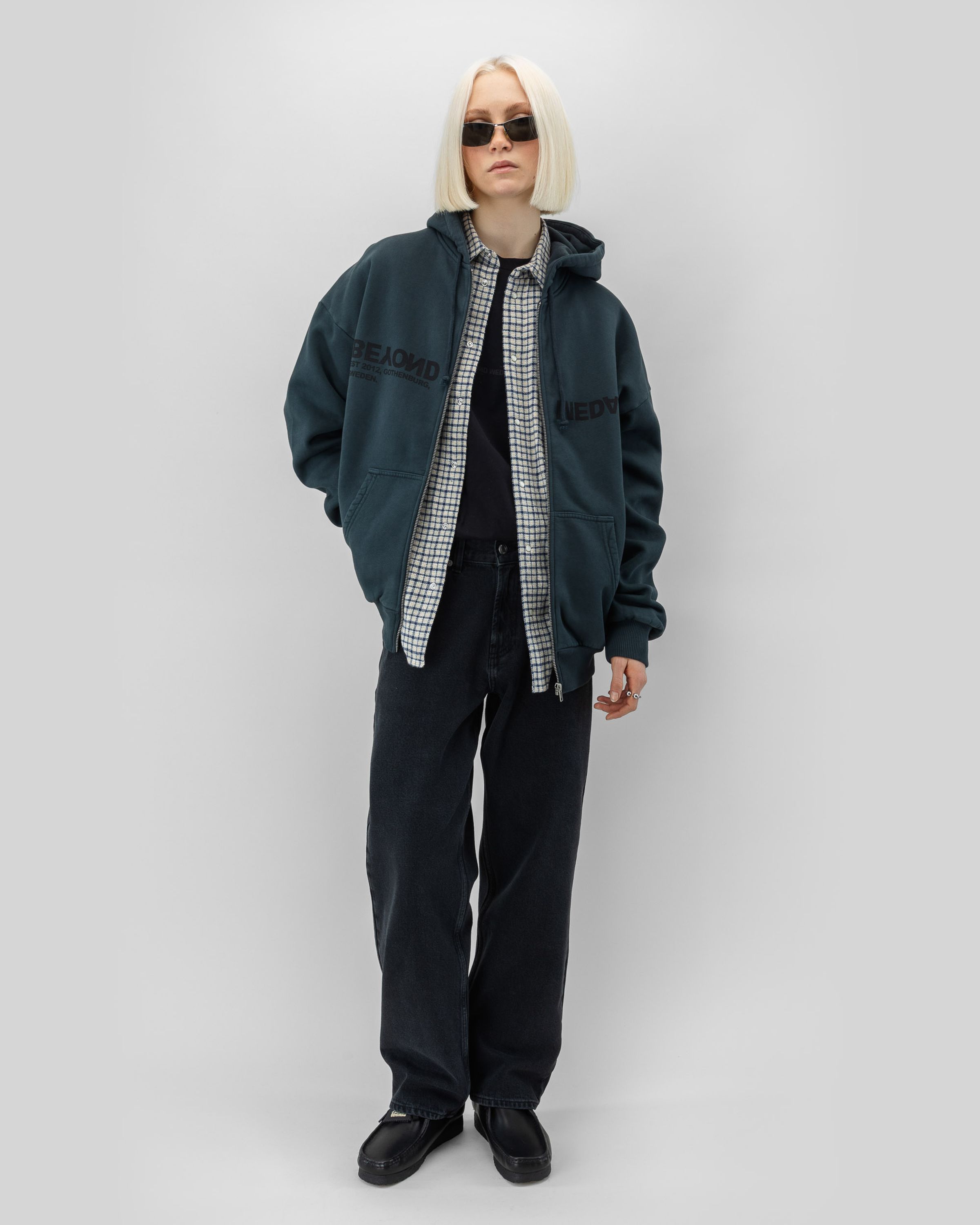 Reverse Logo Zip Hoodie