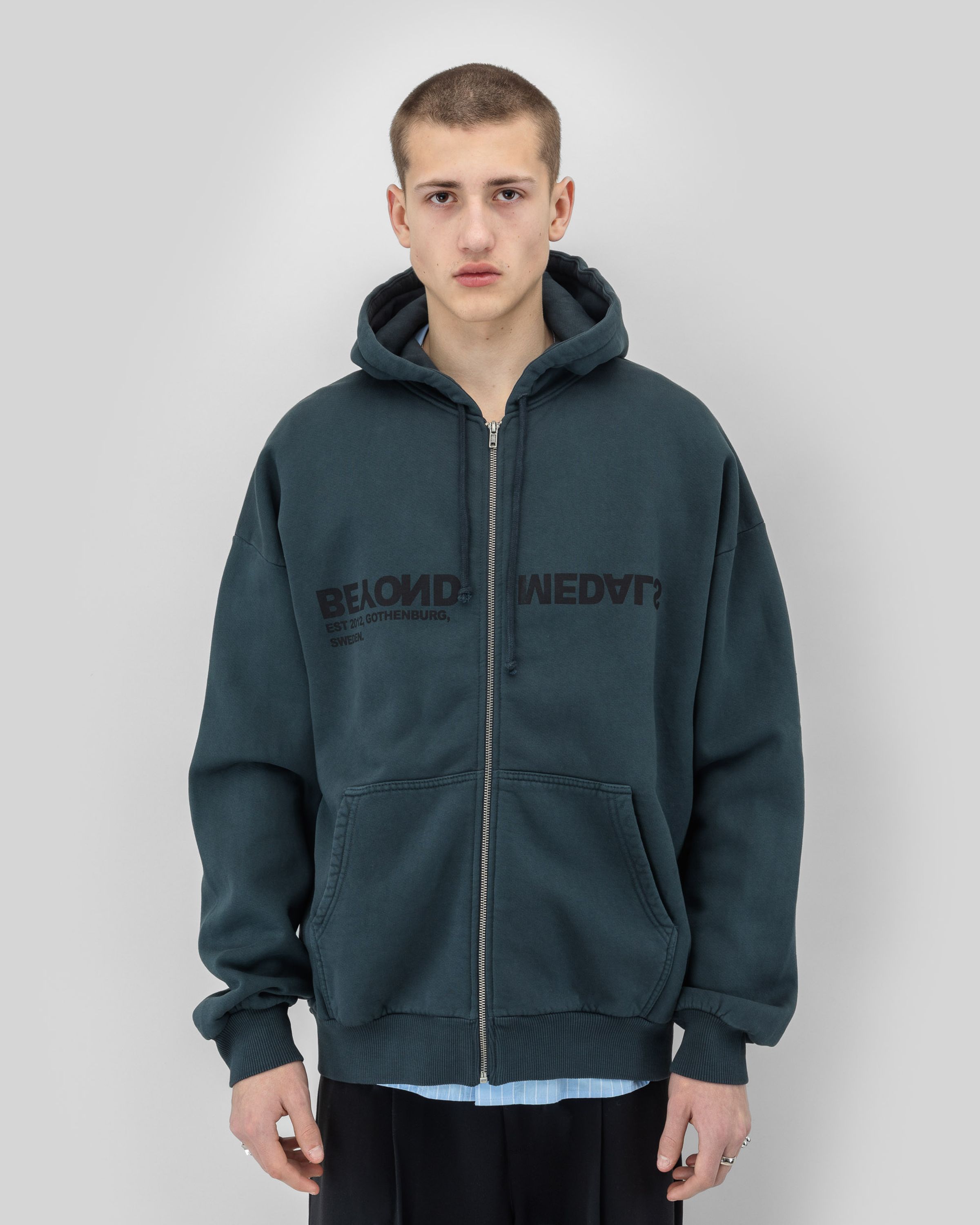Reverse Logo Zip Hoodie