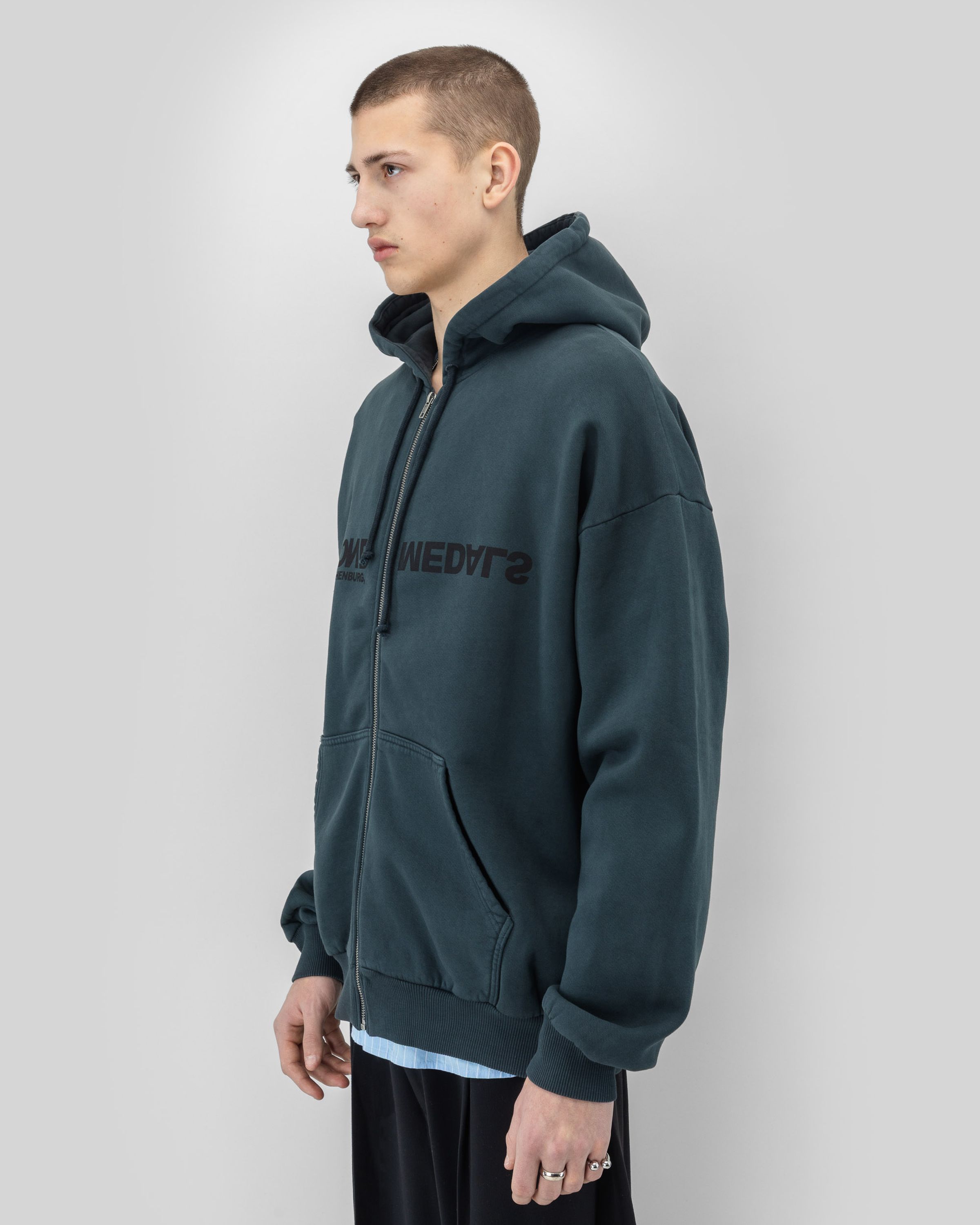 Reverse Logo Zip Hoodie