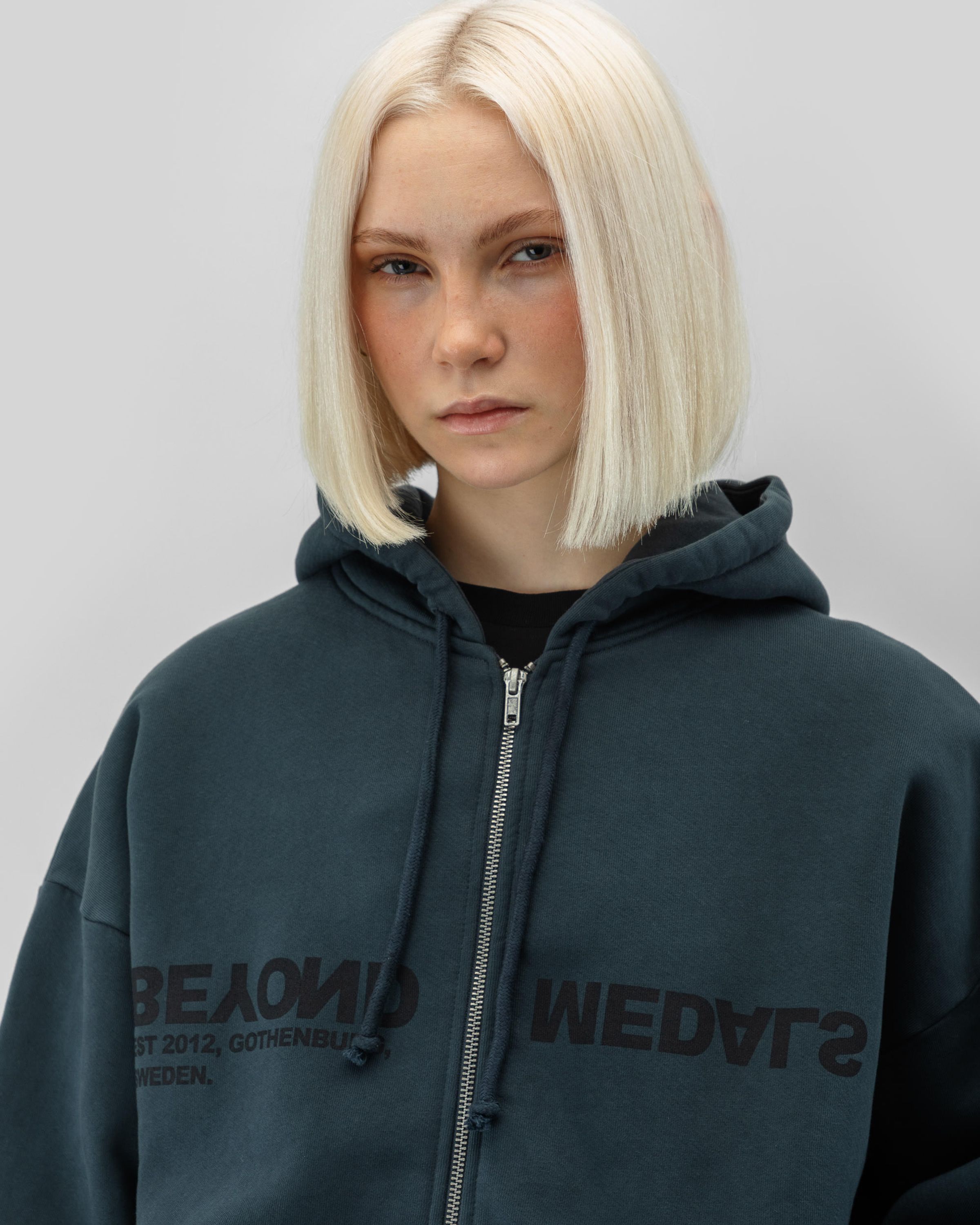 Reverse Logo Zip Hoodie