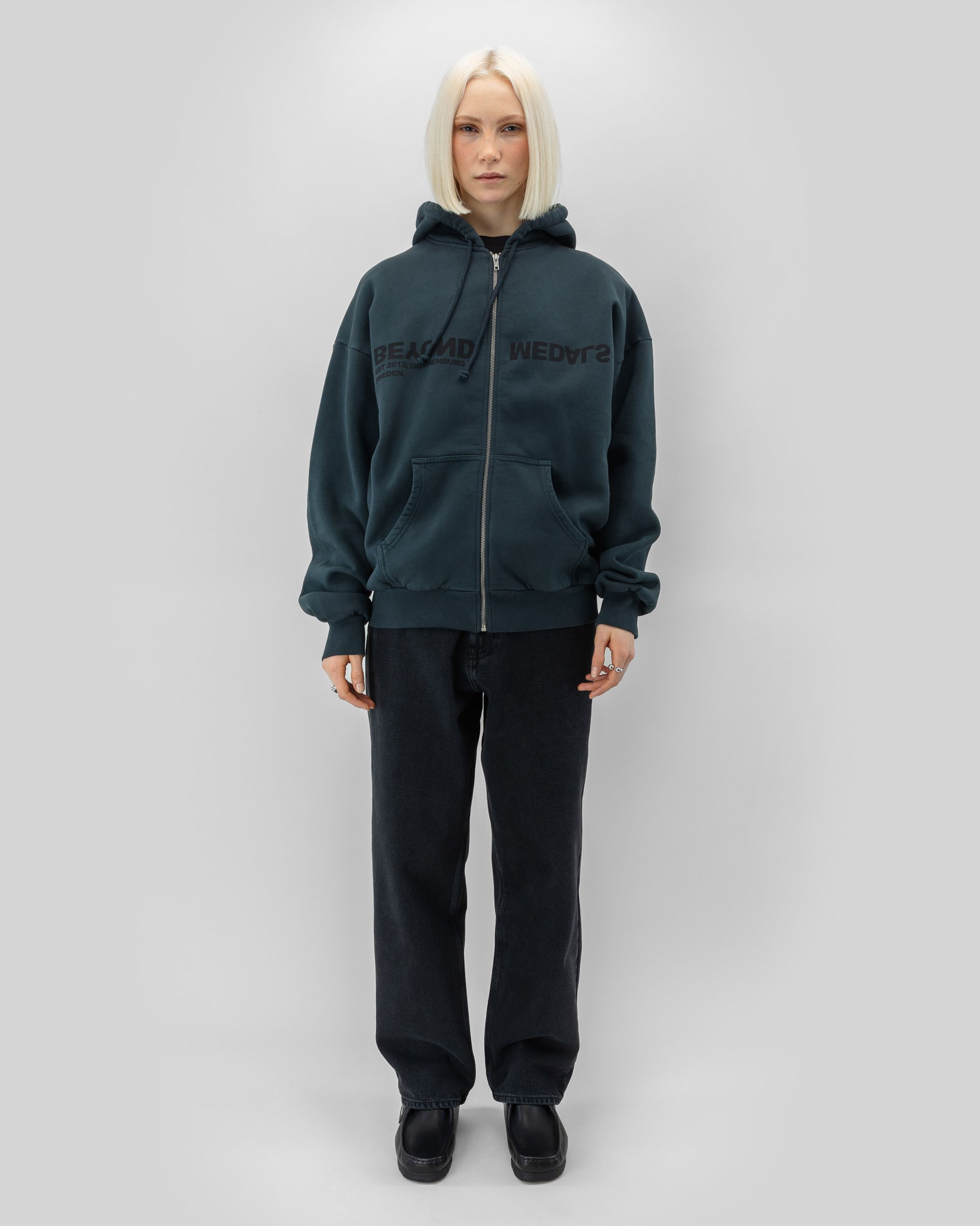 Reverse Logo Zip Hoodie